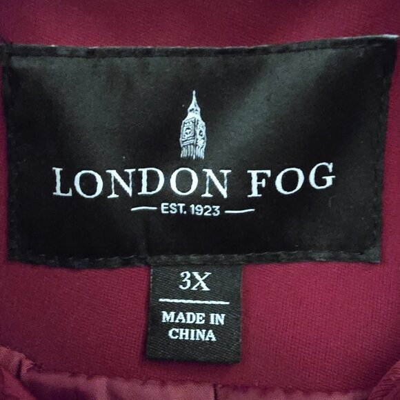 LONDON FOG RED HOODED RAIN/TRENCH COAT 3XL - Picture 9 of 11